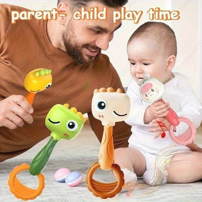 Baby Dinosaur Sensory Rattle – Non-Toxic Crinkle Sound Toy