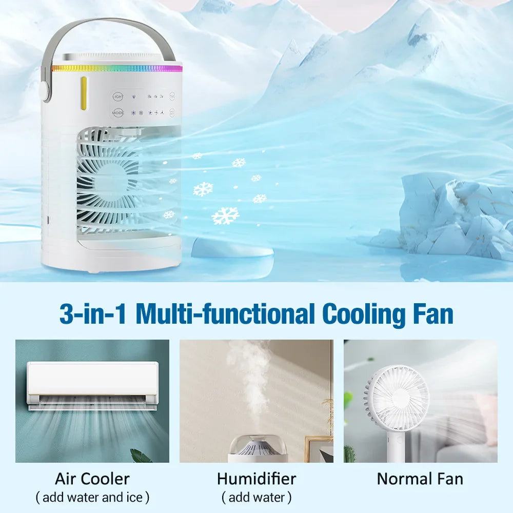 URGGU USB Desktop Misting Fan – 3-Speed Cool Air Humidifier