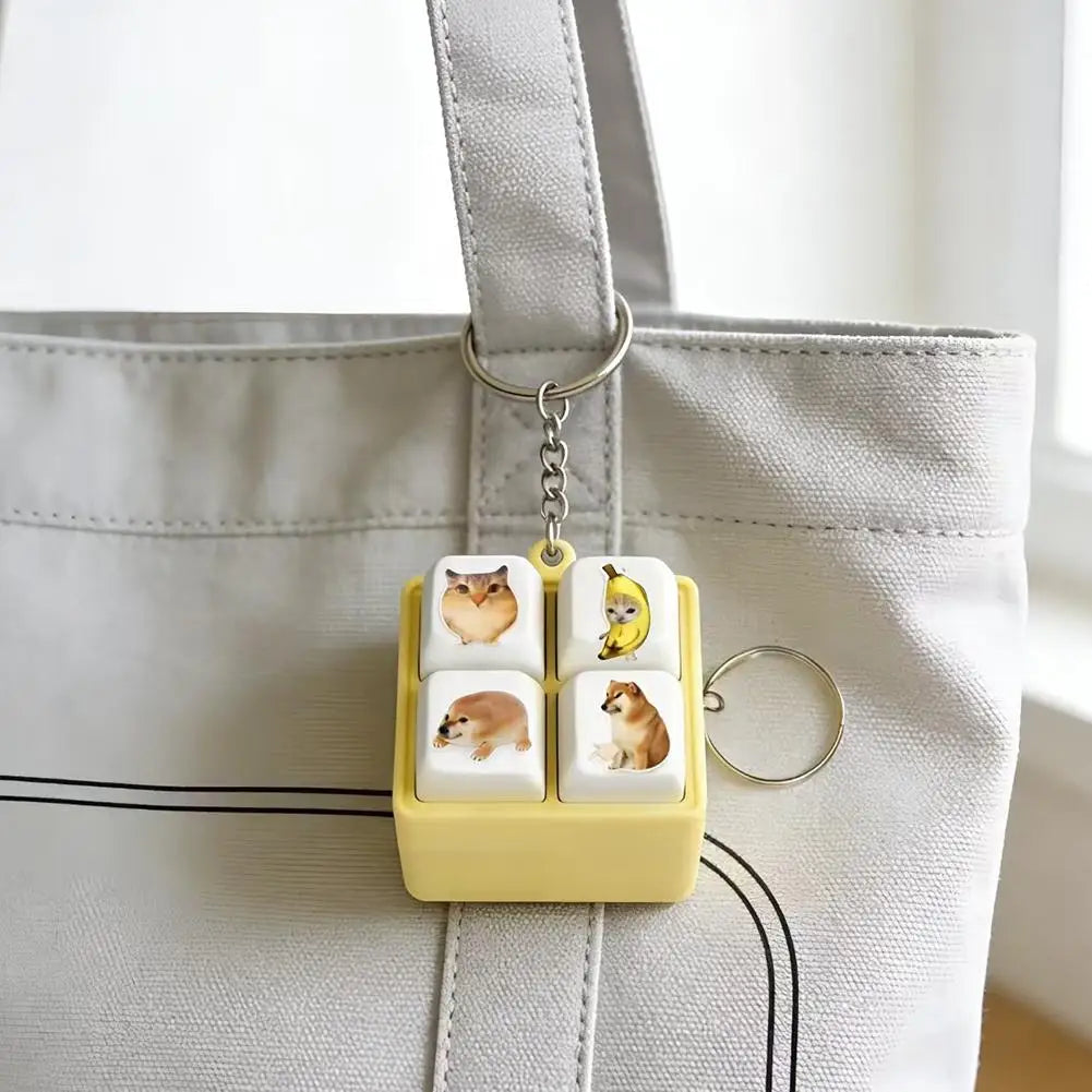 Funny Voice Button Pendant Toy Stress-relieving Talking Figurine