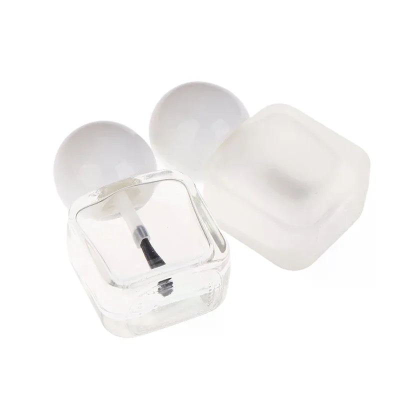 1pcs 10ml Empty Nail Polish Bottles Clear Glass Nail Gel Bottles With Brush Cap Nail Oil Nail Art Tool Peaceful Pleasures Health and Wellness