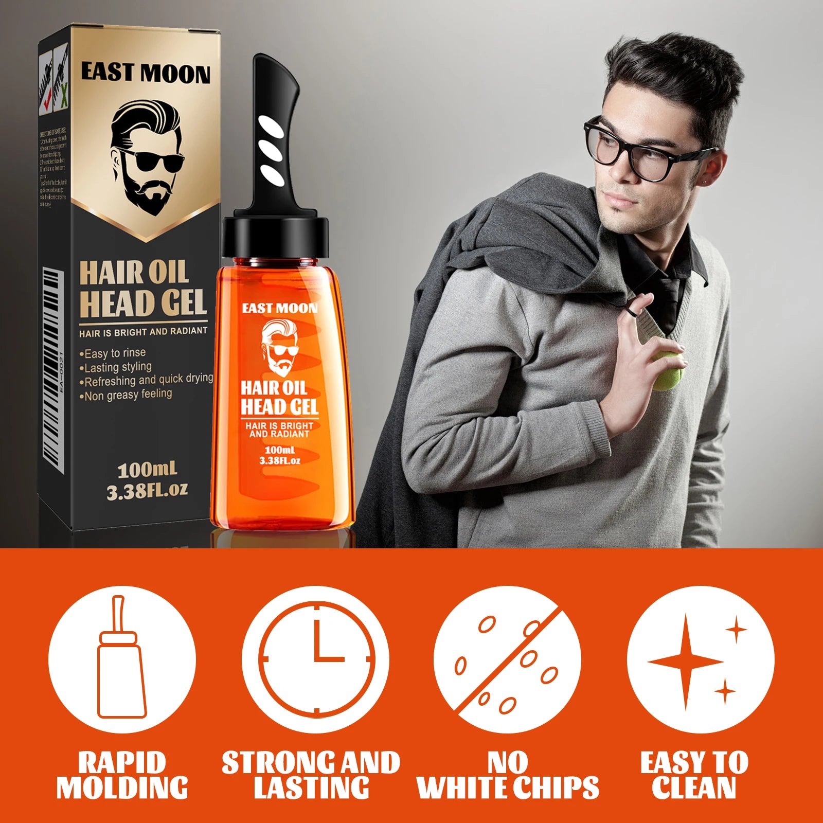 2-in-1 Men's Hair Styling Gel & Comb – Strong Hold & Shine Peaceful Pleasures Health and Wellness