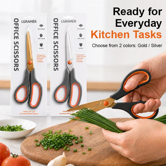 Ergonomic Kitchen Scissors Heavy Duty Stainless Steel Shears with Soft-Grip Handle Comfort Control Durable Rivet for Meat Fish Peaceful Pleasures Health and Wellness