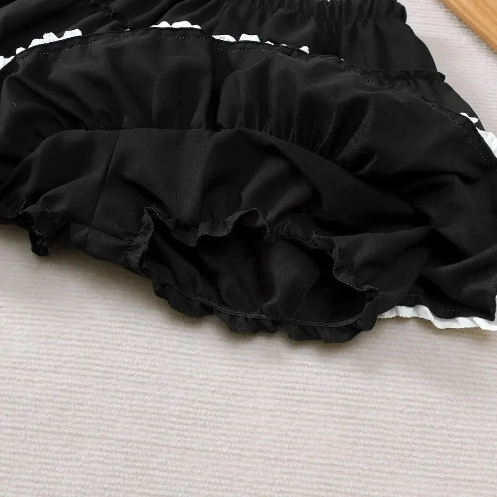 High Waist Pleated Bubble Skirt – Puffy A-Line Mini Skirt