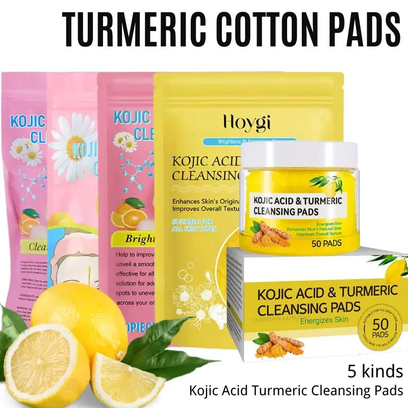 Kojic Acid & Turmeric Cleansing Pads – Brightening Facial Sponge