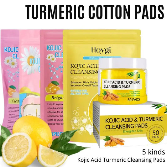 Kojic Acid & Turmeric Cleansing Pads – Brightening Facial Sponge Exfoliating Cleansing Pads Peaceful Pleasures Health and Wellness