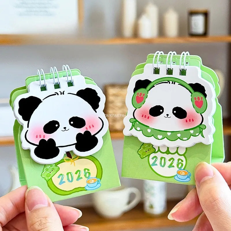 2026 Year Cartoon Panda Calendar Desktop Mini Calendar Clock in Program Student Rewards Creative Gifts Desk Accessories decor Peaceful Pleasures Health and Wellness
