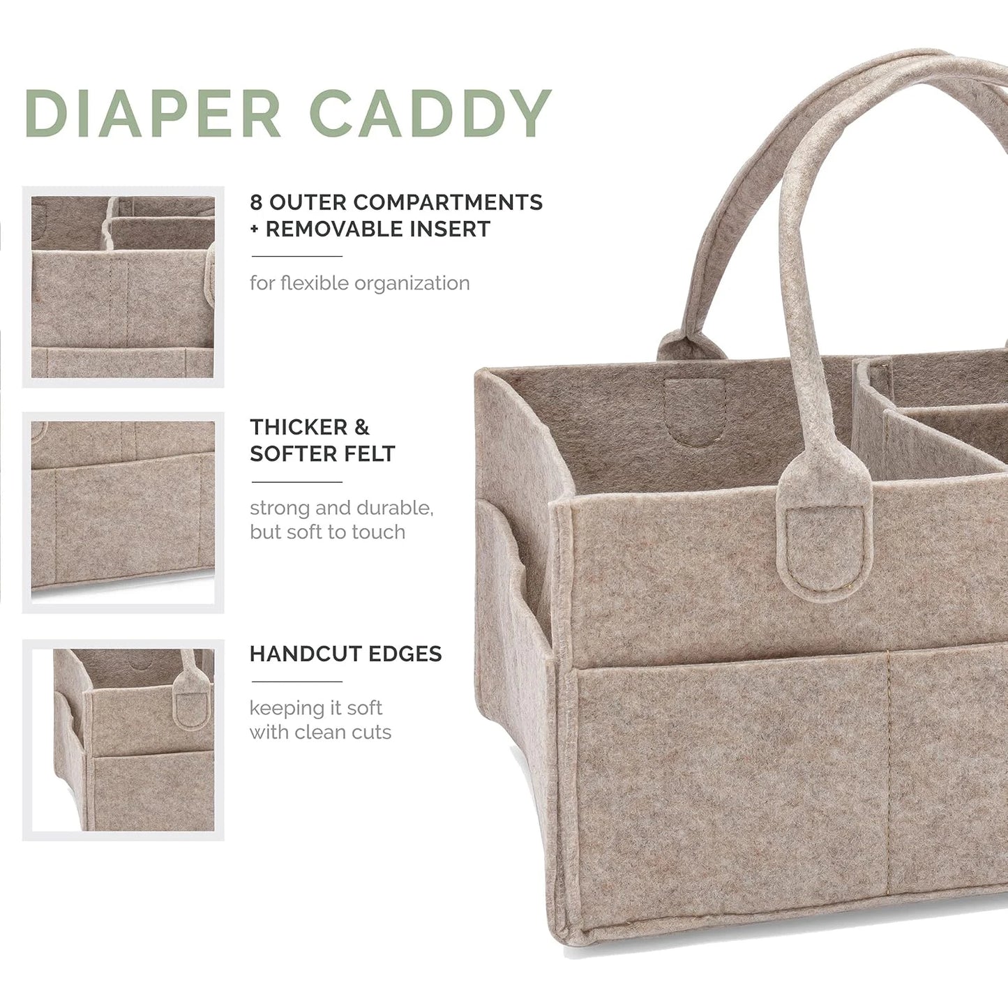 Felt Diaper Caddy Organizer – Nursery Storage & Car Caddy