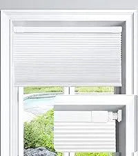 Modern Faux Wood Blinds 2 Inch Slat Horizontal with Blackout & Anti-UV French Window White for Home Interiors Peaceful Pleasures Health and Wellness White 20in W X 48in L