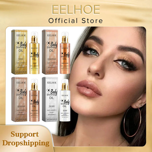 EELHOE 3D Shimmer Body Oil – Diamond Glitter Highlighter 100ml Body Glitter Oil Peaceful Pleasures Health and Wellness