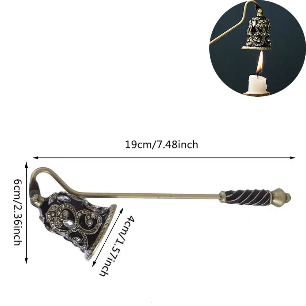 New Vintage Retro Style Candle Snuffer Long Handle Handheld Candle Extinguisher Safe Fireproof Candle Tool for Home Decoration Peaceful Pleasures Health and Wellness C