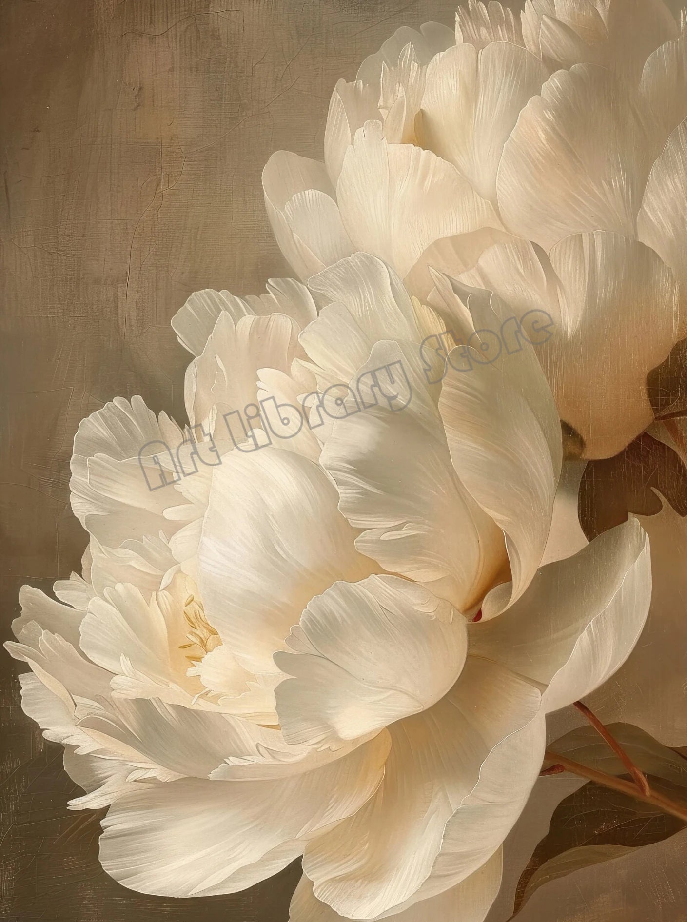 Vintage Flower Magnolia Peony Tulips Fresh Plant Painting on Canvas Poster and Print Minimalist Wall Art Pictures Home Decor Peaceful Pleasures Health and Wellness