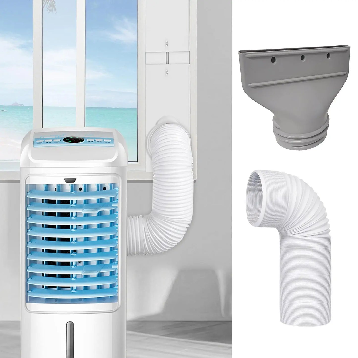 Portable AC Hose Connector & Exhaust Duct Vent Kit 130/150mm