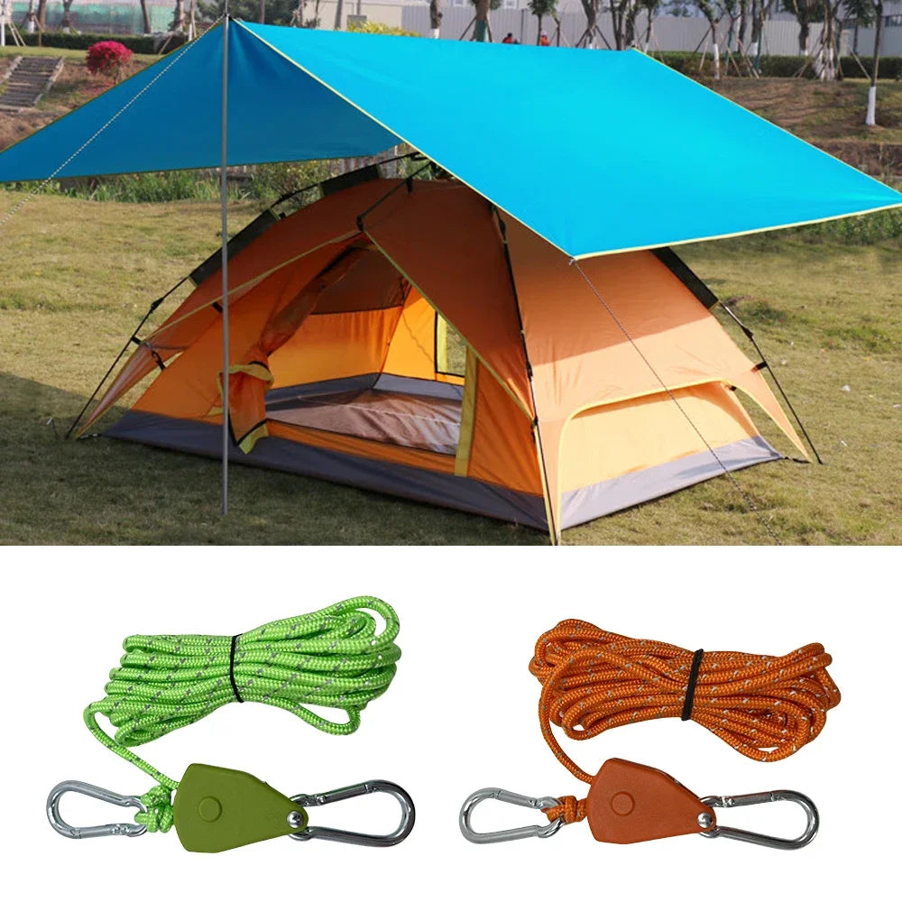 6-Pack 4mm Reflective Tent Guy Ropes with Twist Tighteners