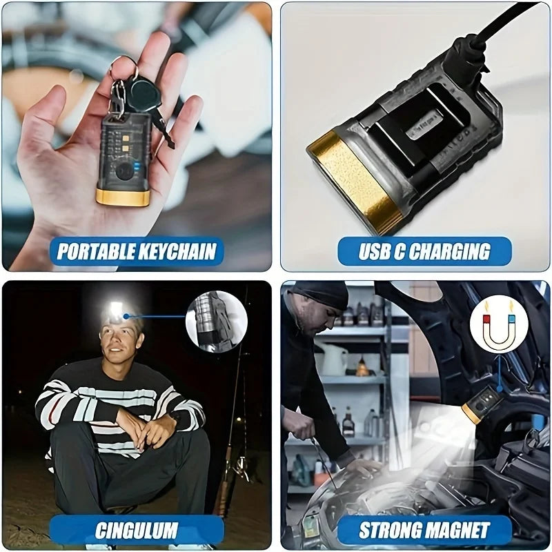 POCKETMAN 365nm UV Mini Flashlight – USB Rechargeable Keychain Torch