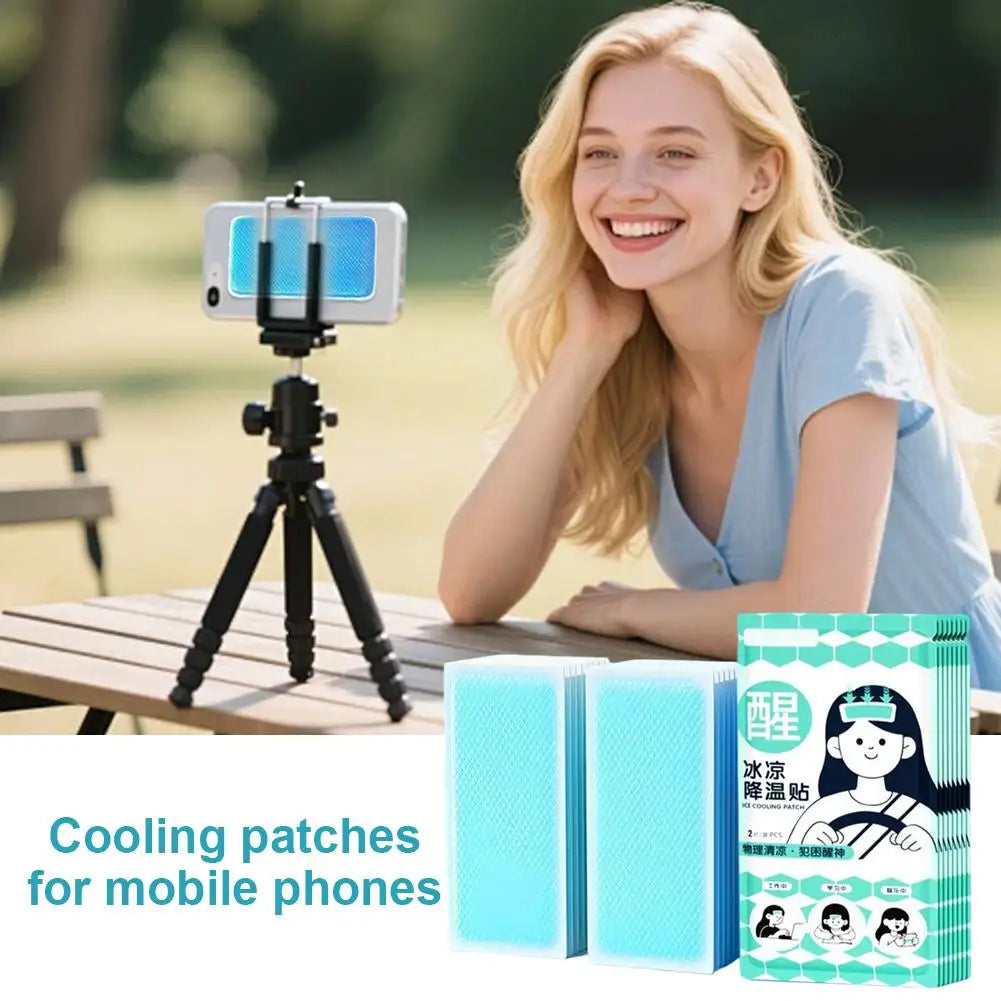 Instant Cooling Patch Phone Cooler Ice Gel Sticker Outdoor Cold Compress for Summer Heatstroke Prevention Phone Accessories Peaceful Pleasures Health and Wellness