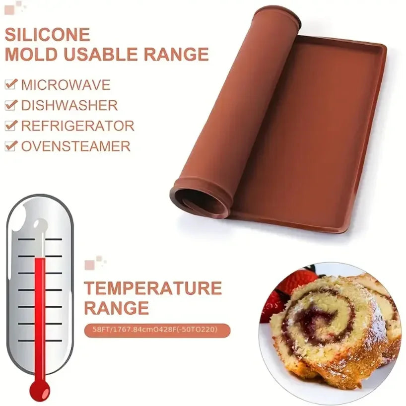 Silicone Baking Mat – Non-Stick Swiss Roll & Pastry Liner