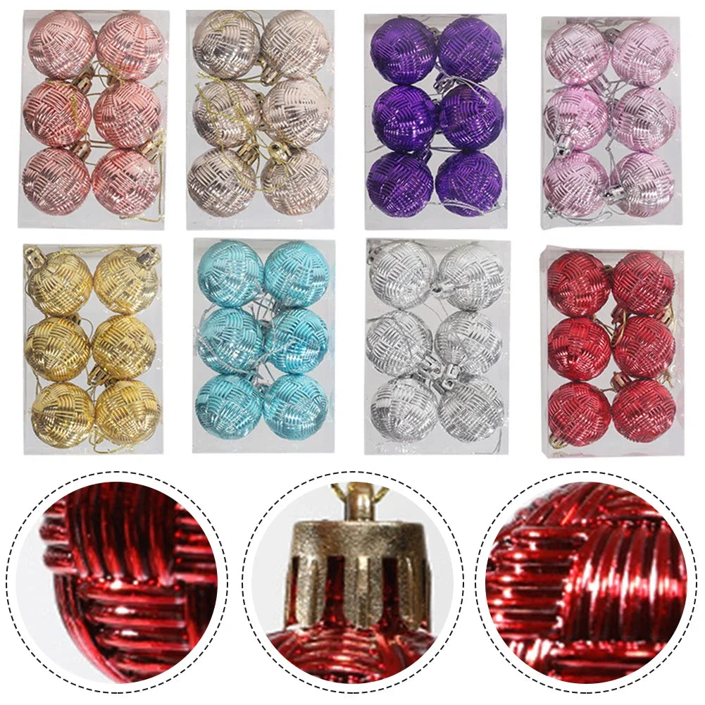 Shatterproof Christmas Ball Ornaments – 6 Pack, 4cm Baubles