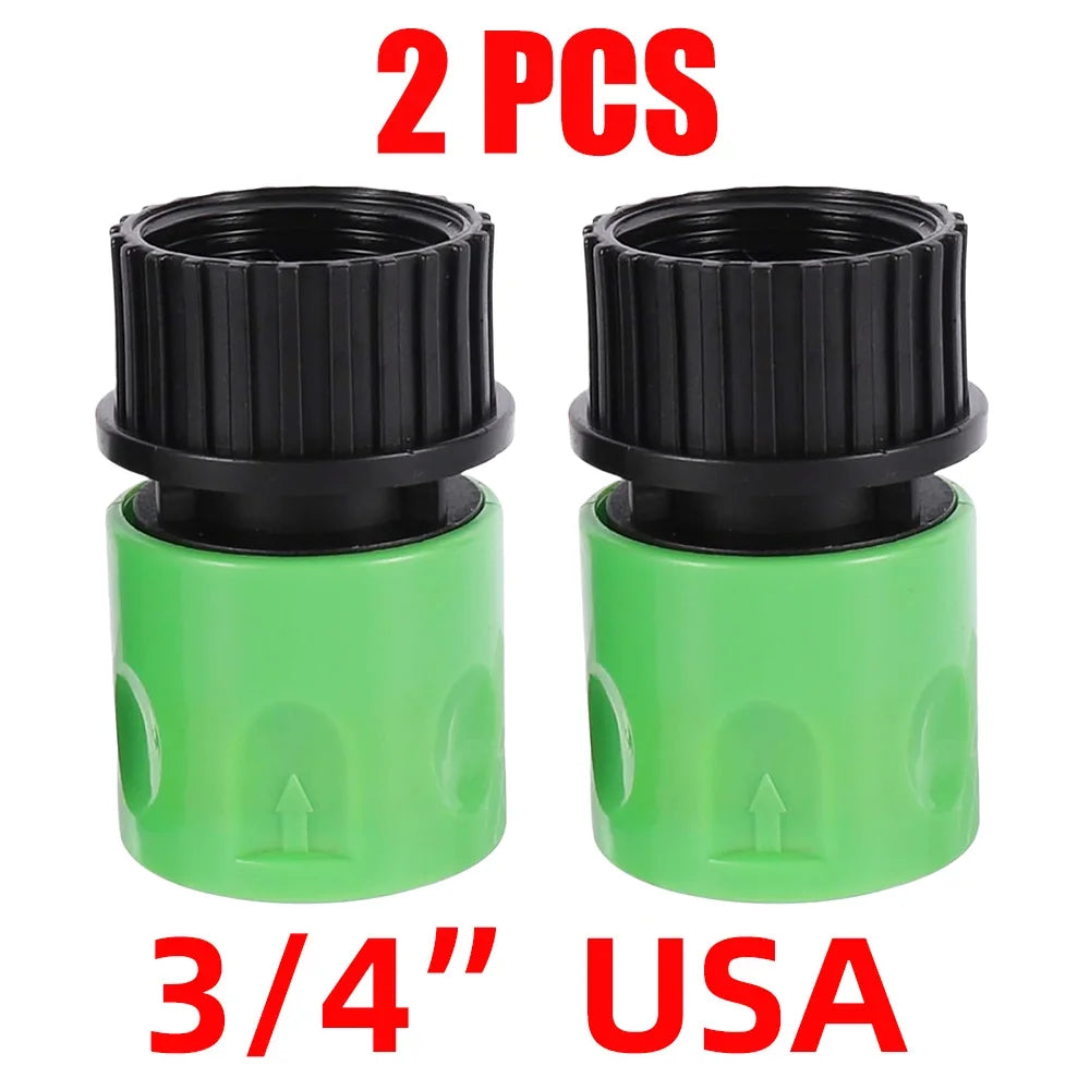 EURO USA 3/4 Inch Male Threaded Quick Connector Drip Irrigation Watering System Joint Nipple Tap Hose Adapter for Garden Tubing Peaceful Pleasures Health and Wellness J-2PCS-USA