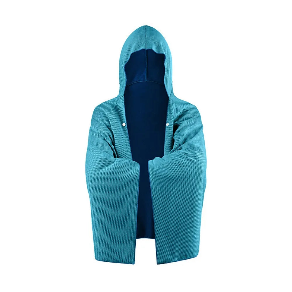 Beach Hooded Poncho Towel | Quick-Dry Microfiber Surf Wrap Beach Poncho Towel Peaceful Pleasures Health and Wellness Blue