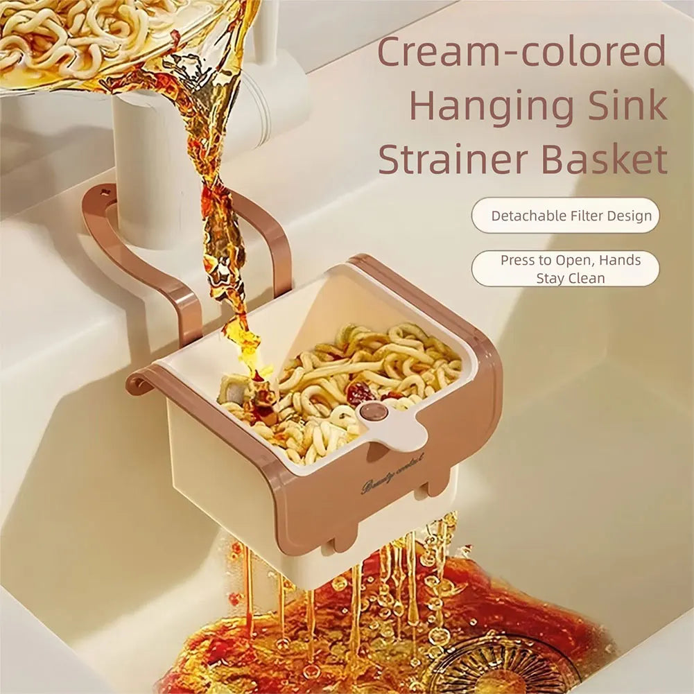 Hangable Kitchen Drainer Self-Cleaning Sink Food Catchers Multi-Functional Draining Basket Trash Catchers Kitchen Accessories Peaceful Pleasures Health and Wellness