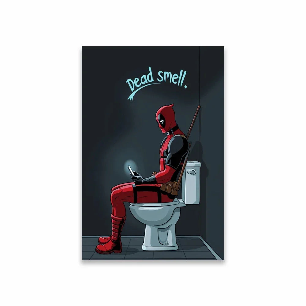 Deadpool Funny Bathroom Poster Sweet Baby Jesus Art Print Disney Superhero Toilet Canvas Painting Home Bathroom Toilet Decor Peaceful Pleasures Health and Wellness 2 40x60cm