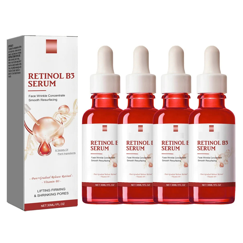 Retinol Facial Essence Fade Fine Line Face Serum Anti-Aging Pore Minimizing Hydrating Brightening Skin Treatment for Women Men Peaceful Pleasures Health and Wellness 4pcs