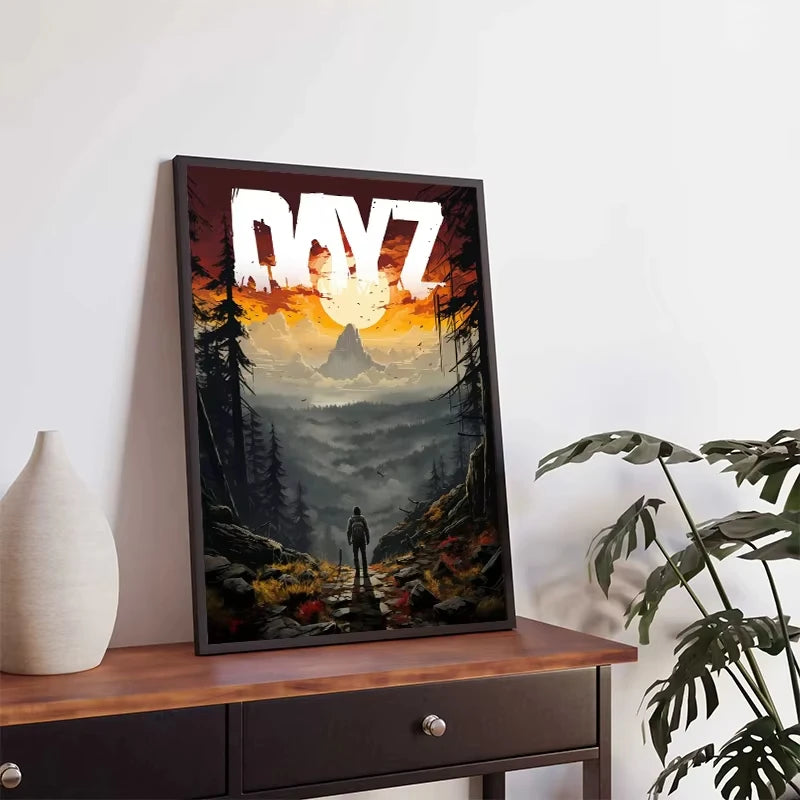 D-DayZ-Zombie-Game Poster Retro Canvas Painting and HD Prints Wall Art Picture Living Room Game Room Modern Home Decor Gifts Peaceful Pleasures Health and Wellness