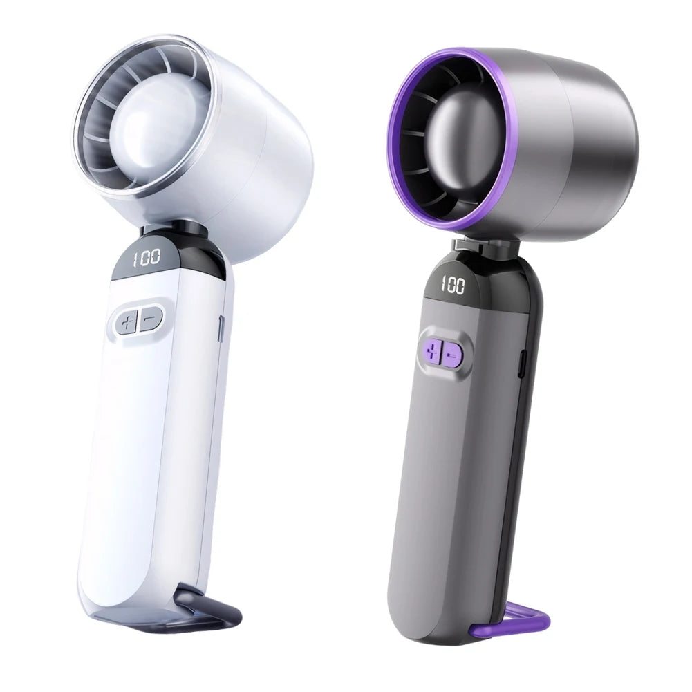 Mini Handheld Air Cooling High Speed Turbo Fan Foldable USB Rechargeable 3000mAh 100 Wind Speeds Adjustable Outdoor With Lanyard Peaceful Pleasures Health and Wellness
