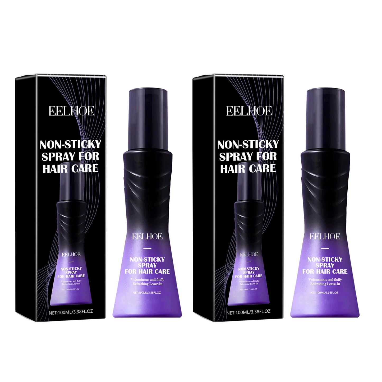 EELHOE Moisturizing Hair Spray – Fluffy, Non-Sticky 100ml Leave-In Hair Spray Peaceful Pleasures Health and Wellness 2 x 100ml Boxed