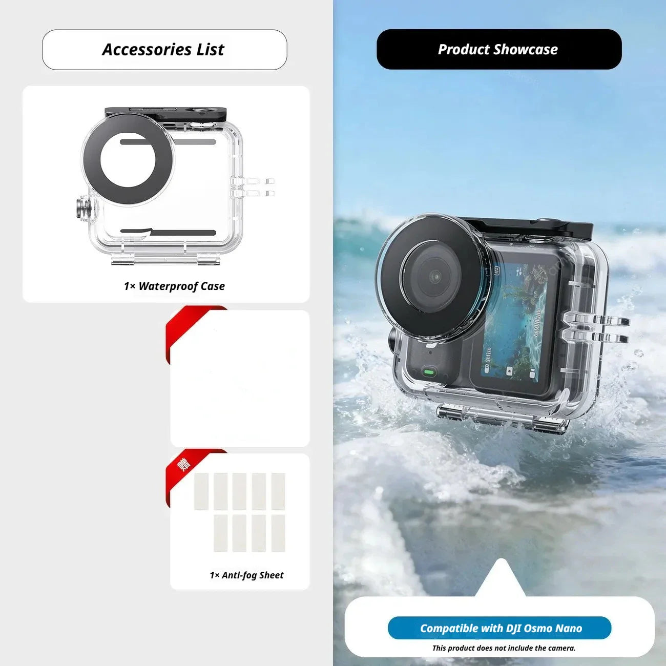 TELESIN 60M Waterproof Case for DJI Osmo Nano Dive Housing
