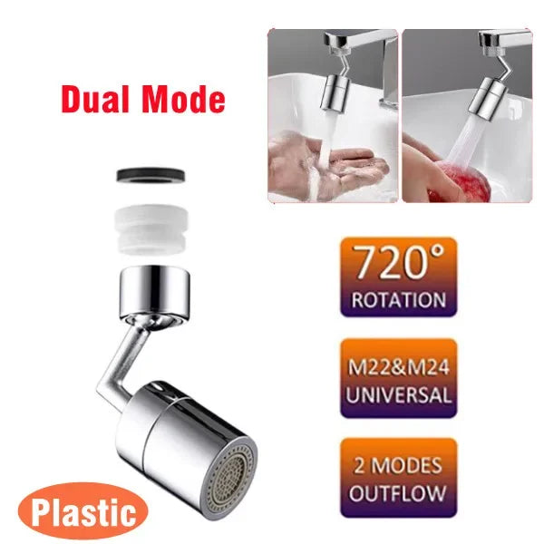 720° Rotating Faucet Extender – Splash-Proof Sprayer Aerator