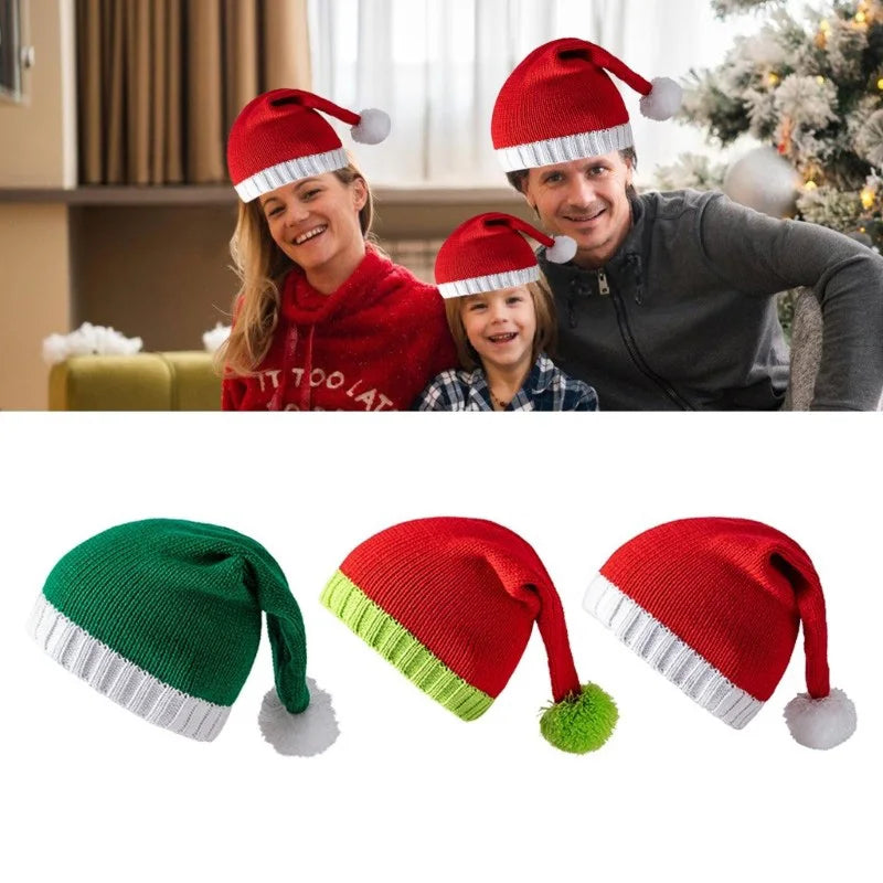 New Christmas Knitted Hat for Adults and Children,Warm Crochet Hat for Santa Claus,Merry Christmas and Happy New Year Peaceful Pleasures Health and Wellness
