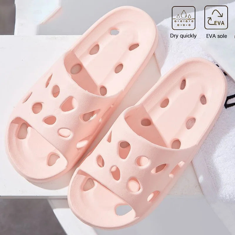 Non-Slip Hollow Summer House Slippers – Soft Cushion Indoor