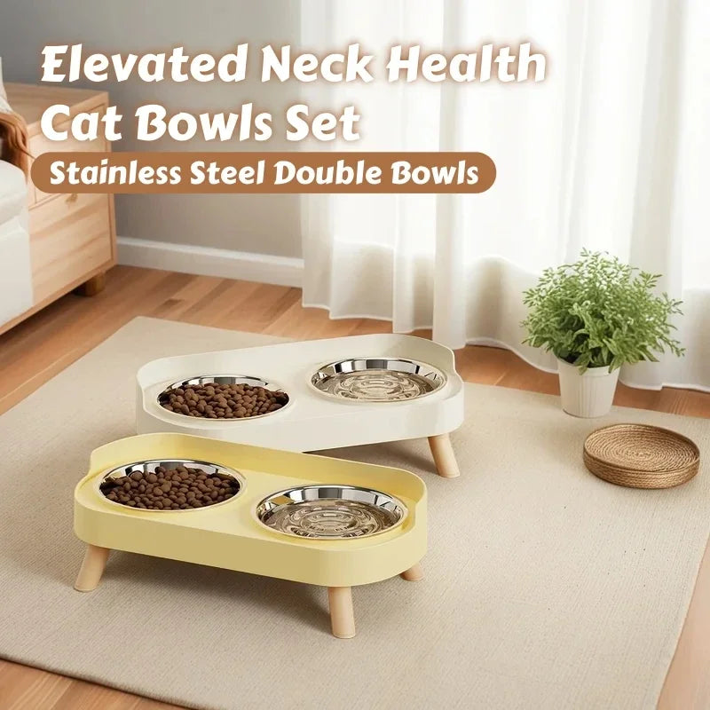 Elevated Pet Feeder – Dual Stainless Steel Bowls | Raised Stand