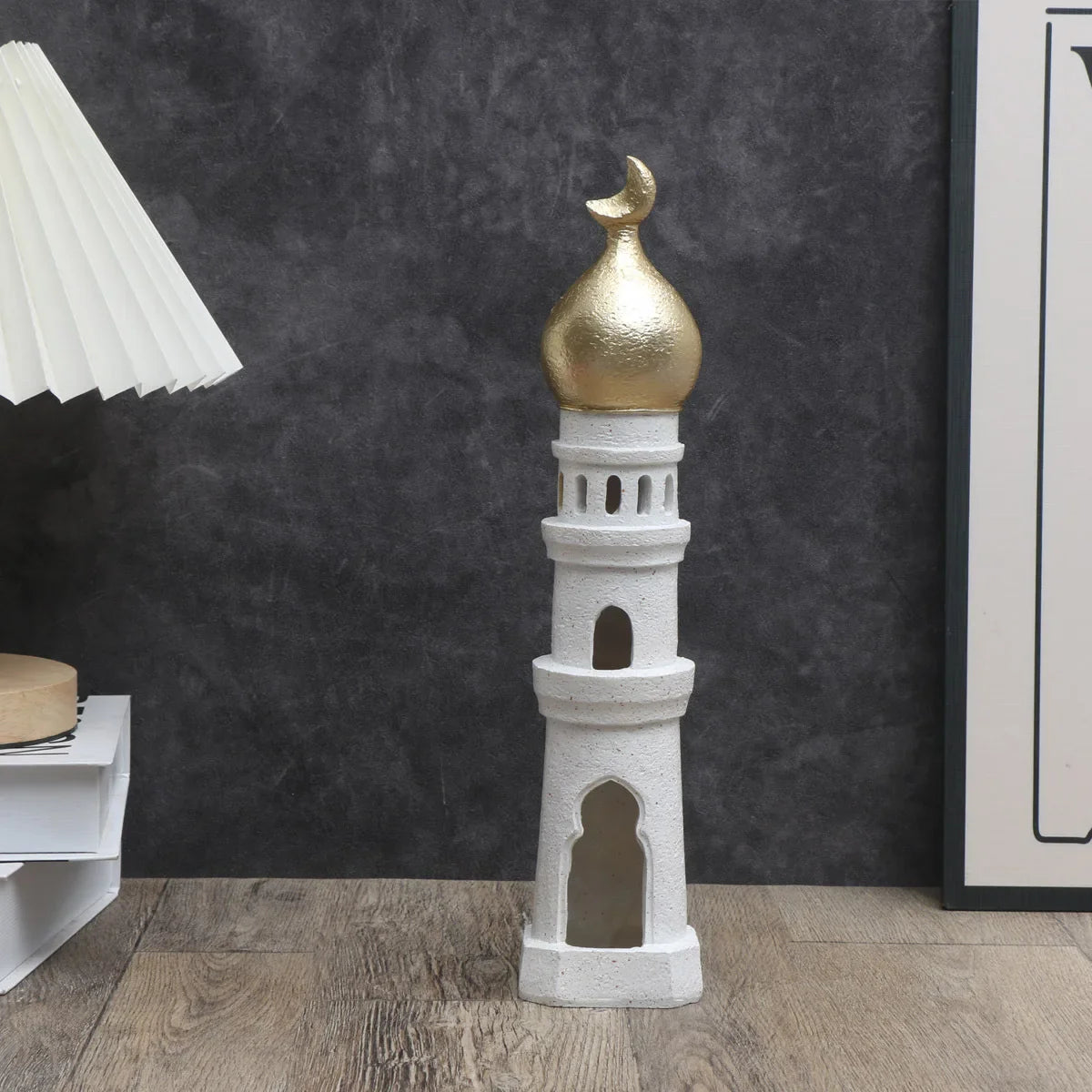 Middle Eastern Castle Moon Tower Resin Statue | Home Decor