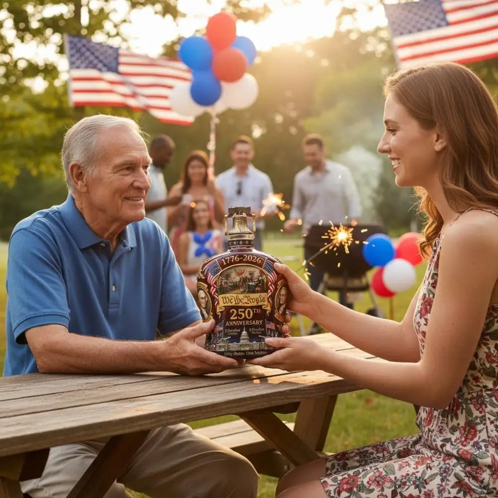 Patriotic Whiskey Decanter High Quality 250TH Anniversary Whisky Bottle Exquisite Embossed Craftsmanship Decoration Wine Bottle Peaceful Pleasures Health and Wellness