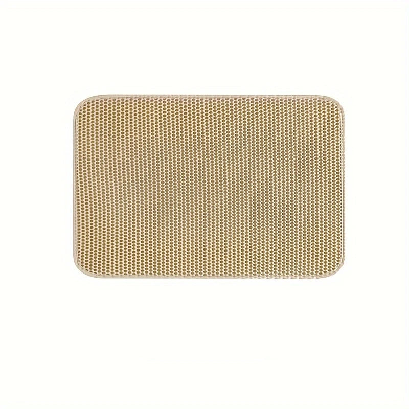 1Pc Large Size Cat Litter Mat-Advanced Honeycomb Double Layer Design,Urine Waterproof,Easy Cleaning,Scatter Control,Stay Clean Peaceful Pleasures Health and Wellness Khaki M-55X75cm