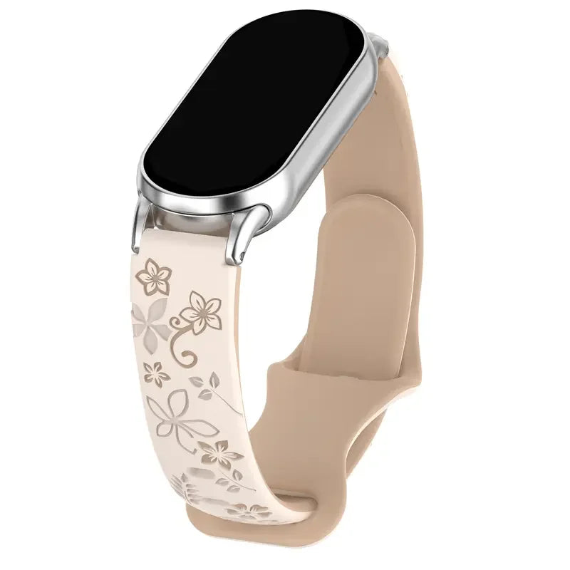 3D Flower Silicone Band for Xiaomi Mi Band 8 & 9 NFC Peaceful Pleasures Health and Wellness Star Milk For Mi band 8 9