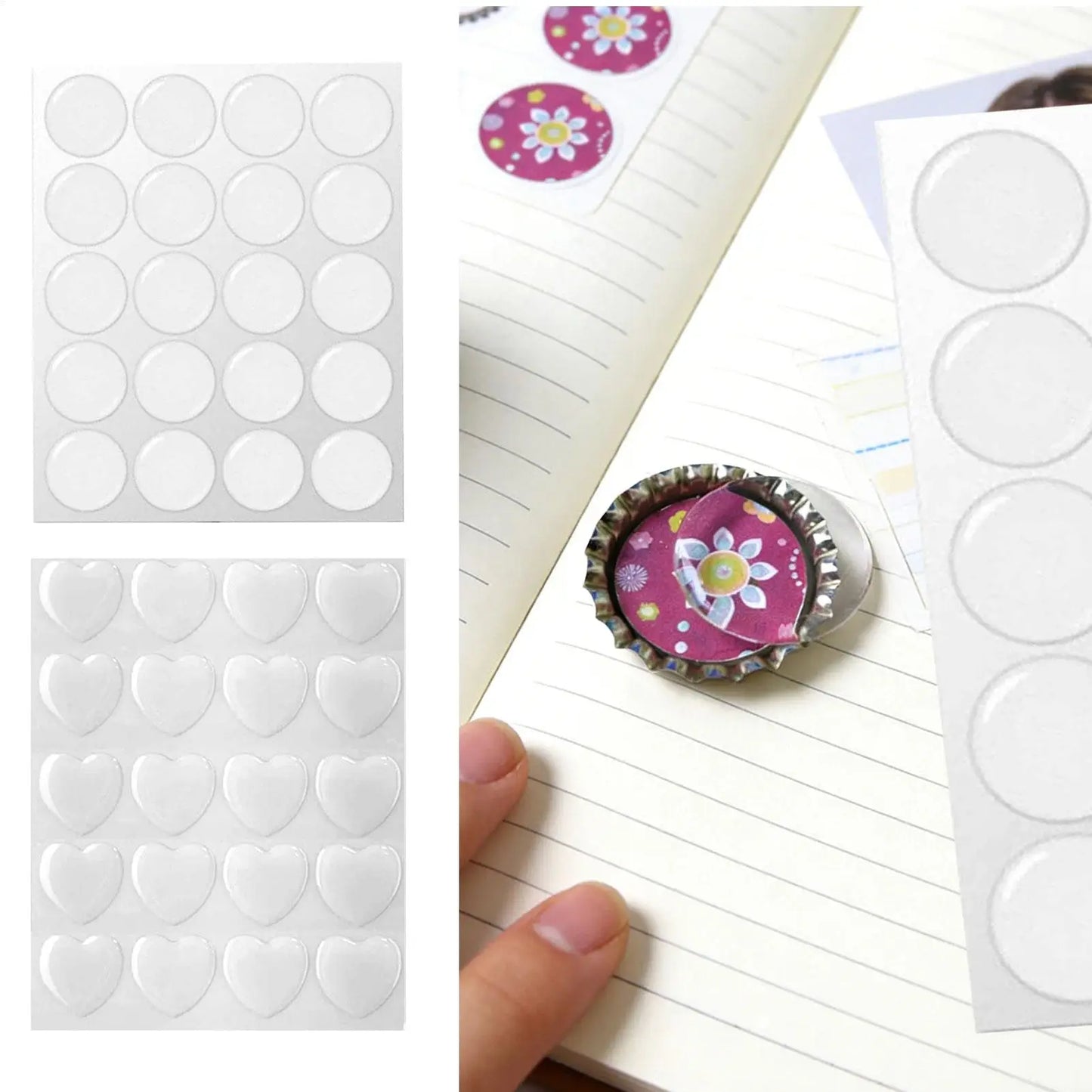 3D Resin Gem Stickers – 20 Crystal Convex Jewel Decals for DIY