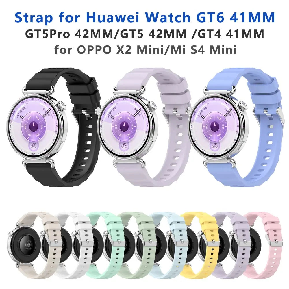 18mm Silicone Strap for Huawei GT6 GT5 GT4 & OPPO X2 Mini Peaceful Pleasures Health and Wellness