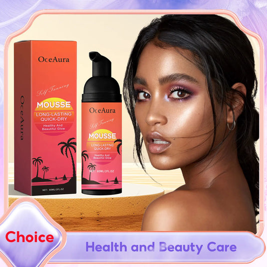 OceAura Self Tanning Mousse | Sunless Golden Bronzing Glow 60ml Self Tanning Mousse Peaceful Pleasures Health and Wellness
