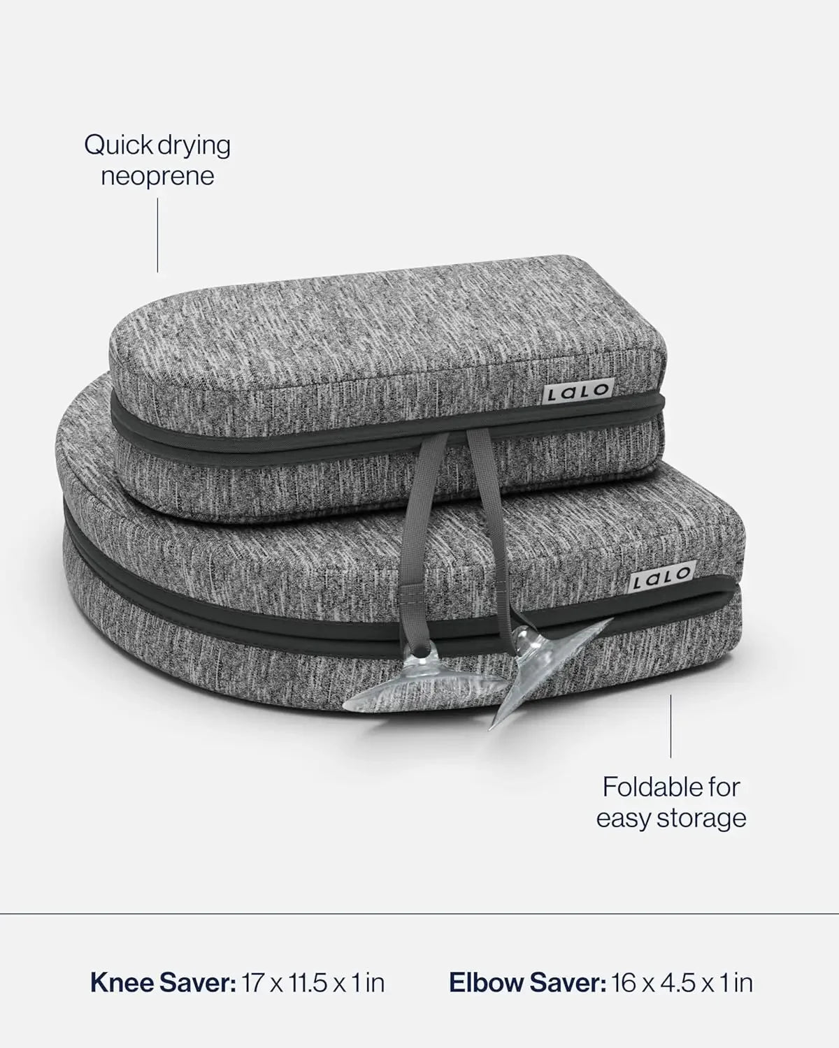 Foldable Padded Bath Kneeler & Elbow Rest Set - Quick-Dry, Suction Cups for Stability, Grey Peaceful Pleasures Health and Wellness