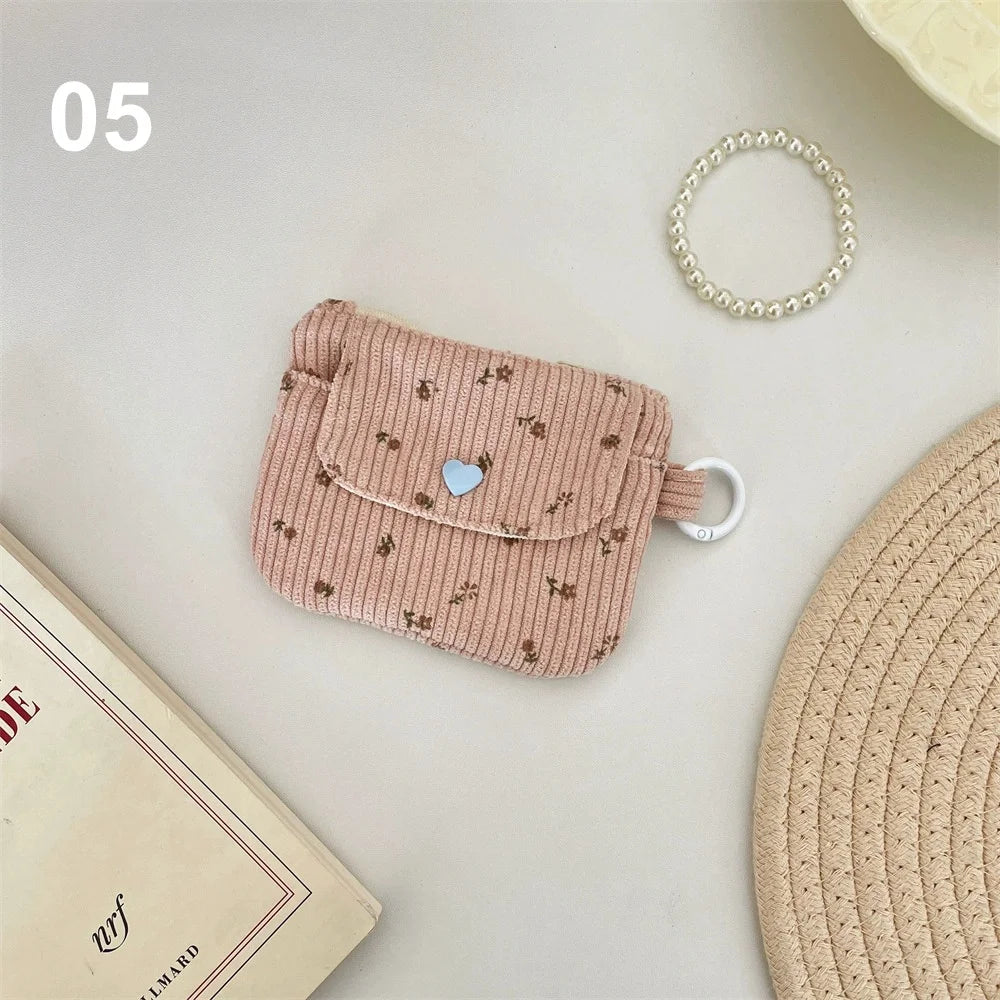 Corduroy Coin Purse Women's Wallet Zipper Card & Makeup Bag