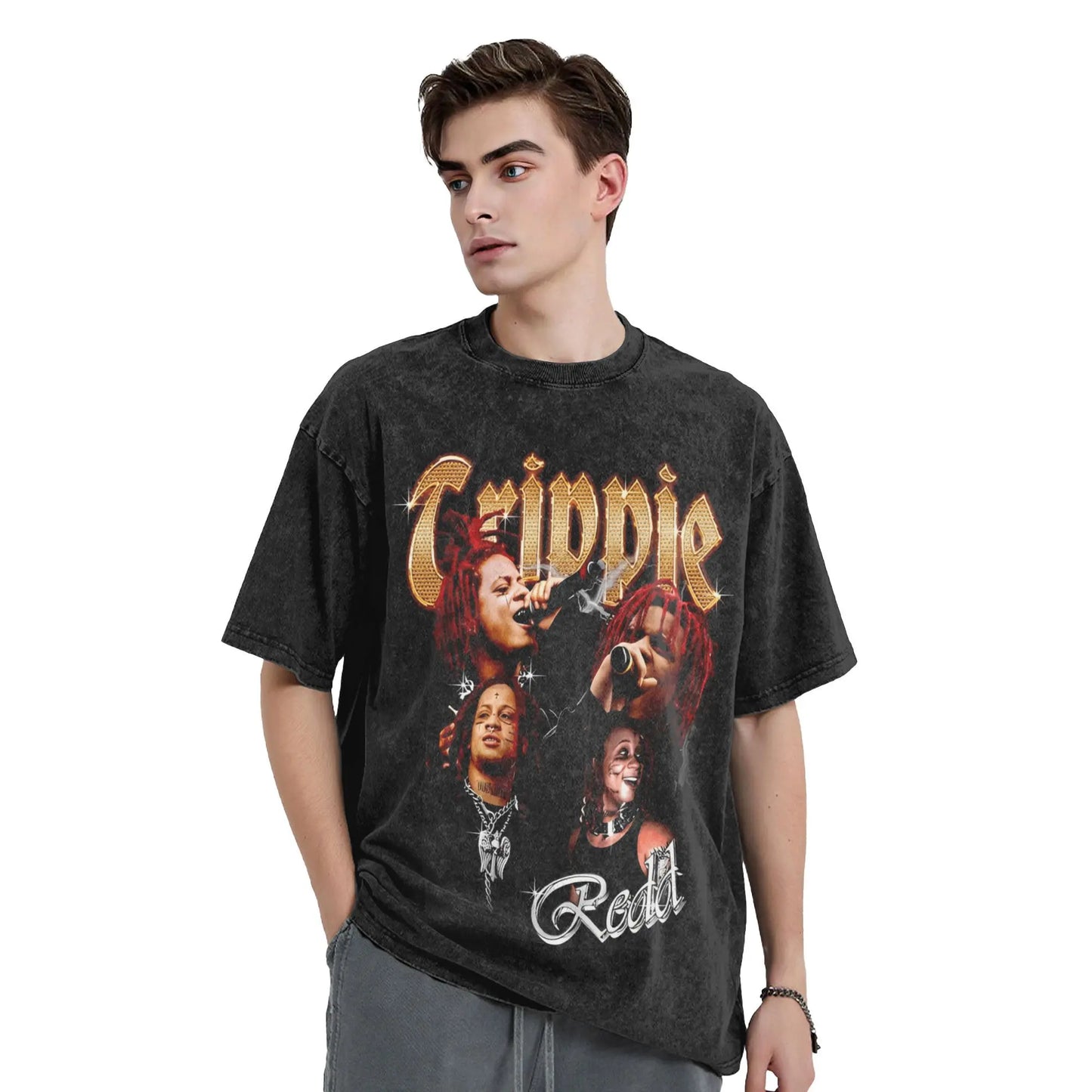 Trippies T Shirt Summer Red Hair Redds Y2K Funny T-Shirts Cotton Hip Hop Tee Shirt For Men Short Sleeves Loose Top Tees Peaceful Pleasures Health and Wellness