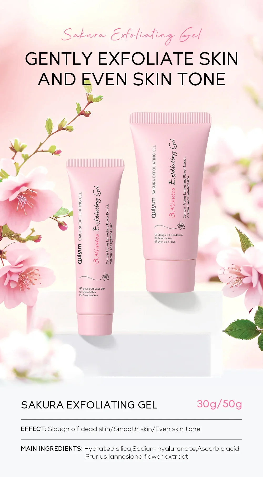 Sakura Exfoliating Peeling Gel Facial Scrub Moisturizing Nourishing Repair Scrubs Face Cream Beauty Skin Care 30g/50g Peaceful Pleasures Health and Wellness