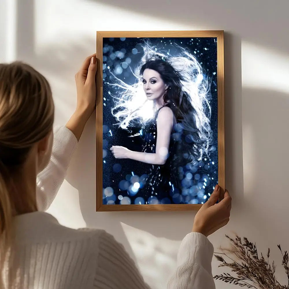 Singer S-Sarah Brightman Poster HD Self Adhesive Waterproof Wall Art Ideal for Home Office Dorm Bedroom Great Gift Peaceful Pleasures Health and Wellness White3 30X40cmNoframe