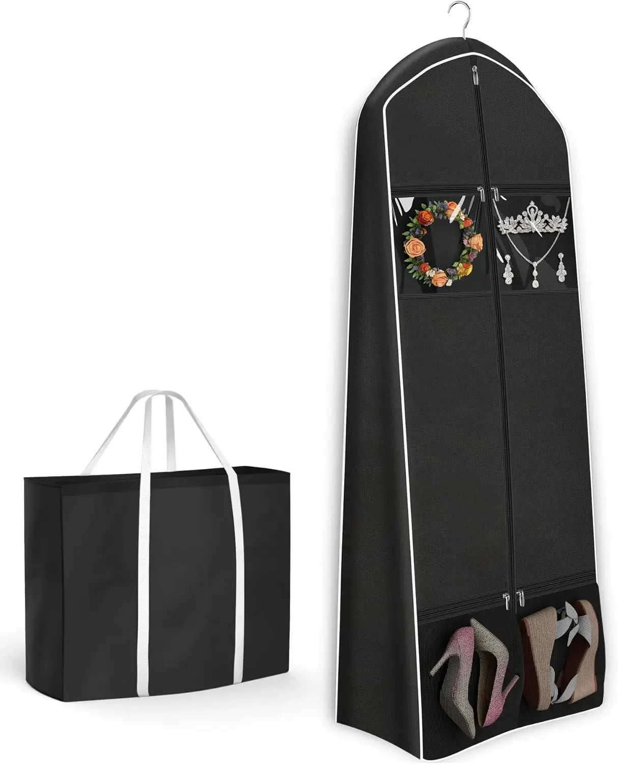 70" Wedding Dress Garment Bag with Tote & 4 Pockets Peaceful Pleasures Health and Wellness United States