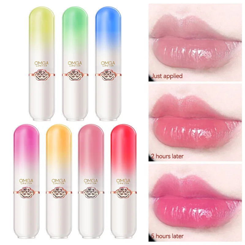 GECOMO Color-Changing Lip Balm | Peach Moisturizing Jelly Lipstick