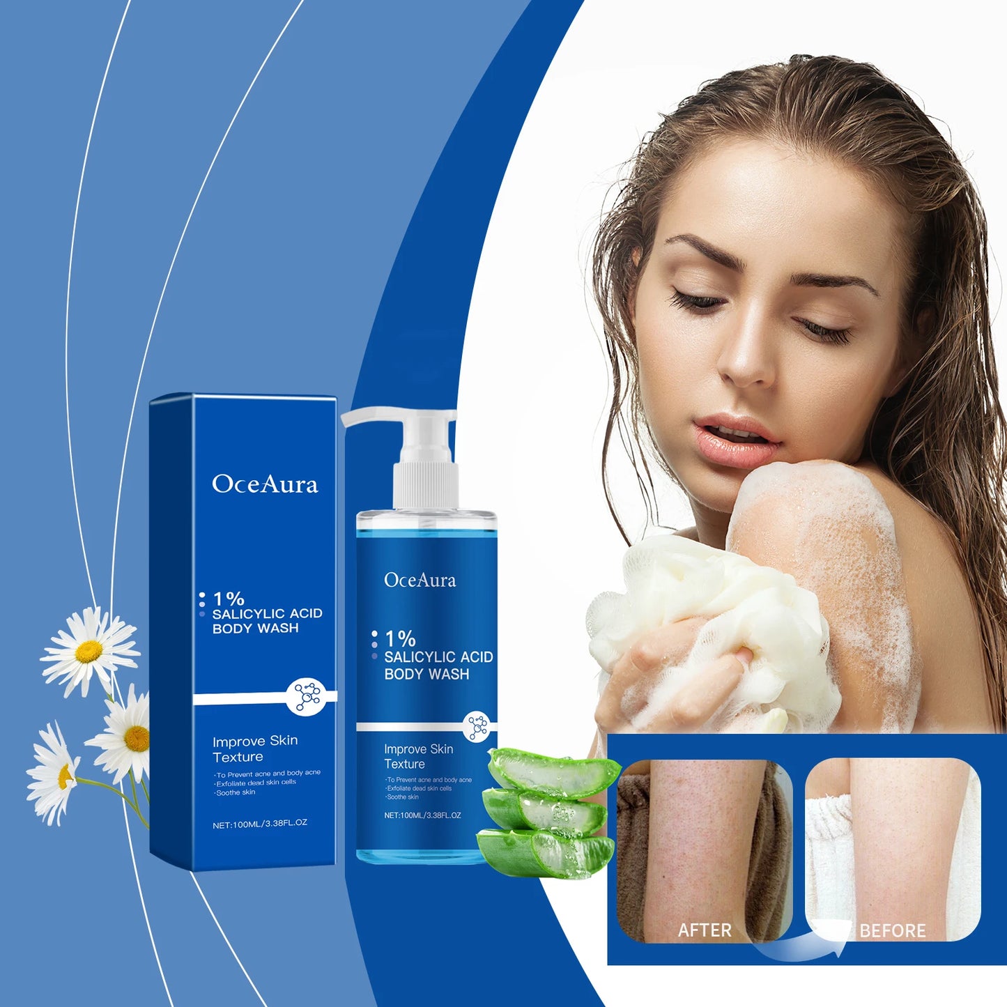 OceAura Salicylic Acid Body Wash – Exfoliate & Clear Skin