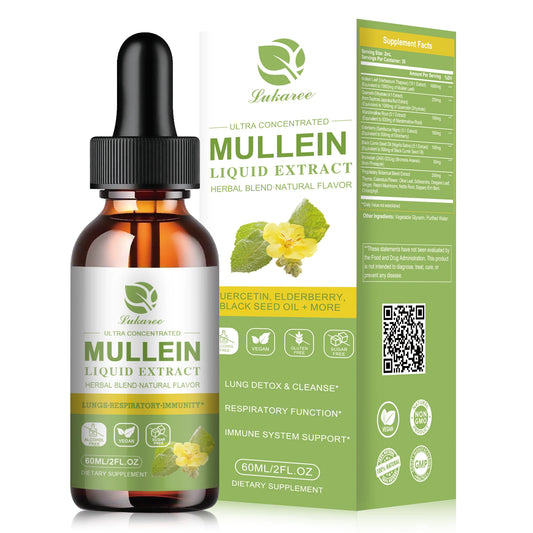 Mullein Leaf Extract Drops – Lung Detox, Respiratory & Immune Support | 60ml Peaceful Pleasures Health and Wellness 60ml 5bottles United States